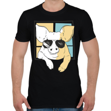 PRINTFASHION Napszemüveges malac - Férfi póló - Fekete férfi póló