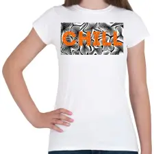 PRINTFASHION Narancs CHILL - Női póló - Fehér női póló