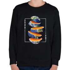 PRINTFASHION Narancs föld - Gyerek pulóver - Fekete gyerek pulóver, kardigán