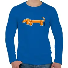 PRINTFASHION Narancssárga lufitacskó - Férfi hosszú ujjú póló - Királykék férfi póló