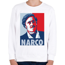 PRINTFASHION NARCO (Pablo Escobar) - Gyerek pulóver - Fehér