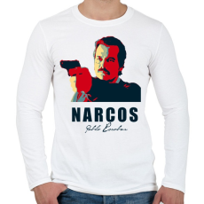 PRINTFASHION Narcos2 - Férfi hosszú ujjú póló - Fehér