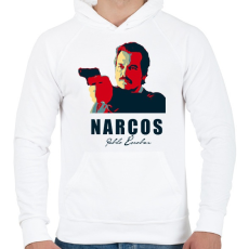 PRINTFASHION Narcos2 - Férfi kapucnis pulóver - Fehér