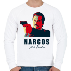 PRINTFASHION Narcos2 - Férfi pulóver - Fehér
