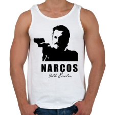 PRINTFASHION Narcos - Férfi atléta - Fehér atléta, trikó