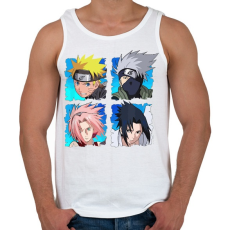 PRINTFASHION Naruto 4 karakter - Férfi atléta - Fehér