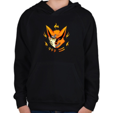 PRINTFASHION Naruto and Kurama - Gyerek kapucnis pulóver - Fekete
