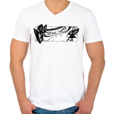 PRINTFASHION Naruto - Férfi V-nyakú póló - Fehér férfi póló