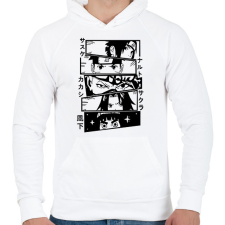 PRINTFASHION Naruto karakterek - Férfi kapucnis pulóver - Fehér férfi pulóver, kardigán