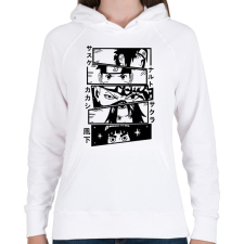 PRINTFASHION Naruto karakterek - Női kapucnis pulóver - Fehér női pulóver, kardigán
