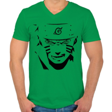 PRINTFASHION Naruto konoha - Férfi V-nyakú póló - Zöld férfi póló
