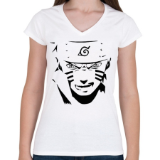 PRINTFASHION Naruto konoha - Női V-nyakú póló - Fehér női póló