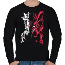 PRINTFASHION Naruto Kurama - Férfi pulóver - Fekete férfi pulóver, kardigán