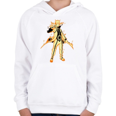 PRINTFASHION Naruto Kurama mód - Gyerek kapucnis pulóver - Fehér