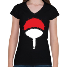 PRINTFASHION Naruto logo - Női V-nyakú póló - Fekete női póló