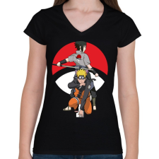 PRINTFASHION Naruto - Női V-nyakú póló - Fekete női póló