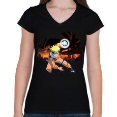 PRINTFASHION Naruto - Női V-nyakú póló - Fekete