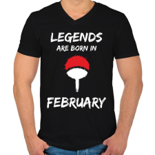 PRINTFASHION Naruto szülinap - Február - Férfi V-nyakú póló - Fekete férfi póló