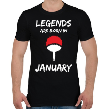 PRINTFASHION Naruto szülinap - Január - Férfi póló - Fekete férfi póló