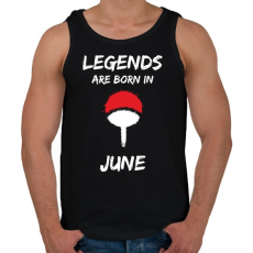 PRINTFASHION Naruto szülinap - Június - Férfi atléta - Fekete