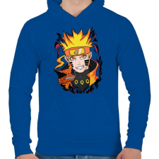 PRINTFASHION Naruto Uzumaki - Férfi kapucnis pulóver - Királykék férfi pulóver, kardigán
