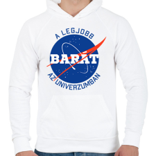 PRINTFASHION Nasa barát - Férfi kapucnis pulóver - Fehér férfi pulóver, kardigán