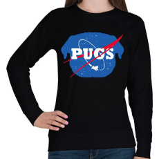 PRINTFASHION Nasa mopsz - Női pulóver - Fekete