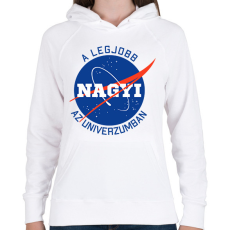 PRINTFASHION Nasa Nagymama - Női kapucnis pulóver - Fehér