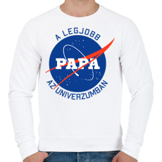 PRINTFASHION Nasa Papa - Férfi pulóver - Fehér