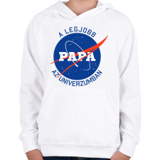 PRINTFASHION Nasa Papa - Gyerek kapucnis pulóver - Fehér gyerek pulóver, kardigán