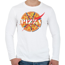 PRINTFASHION Nasa Pizza - Férfi hosszú ujjú póló - Fehér férfi póló