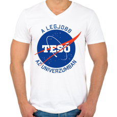 PRINTFASHION Nasa Tesó - Férfi V-nyakú póló - Fehér