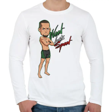 PRINTFASHION Nate Diaz - Férfi hosszú ujjú póló - Fehér férfi póló