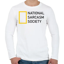 PRINTFASHION National Sarcasm Society - Black - Férfi hosszú ujjú póló - Fehér férfi póló