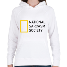 PRINTFASHION National Sarcasm Society - Black - Női kapucnis pulóver - Fehér női pulóver, kardigán