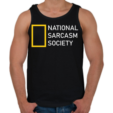 PRINTFASHION National Sarcasm Society - White - Férfi atléta - Fekete atléta, trikó