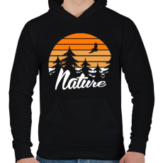 PRINTFASHION Nature  - Férfi kapucnis pulóver - Fekete