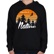 PRINTFASHION Nature  - Gyerek kapucnis pulóver - Fekete