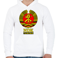 PRINTFASHION NDK DDR Műhely Tuning Címer (3 szín) - Férfi kapucnis pulóver - Fehér férfi pulóver, kardigán