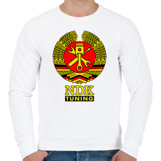PRINTFASHION NDK DDR Műhely Tuning Címer (3 szín) - Férfi pulóver - Fehér