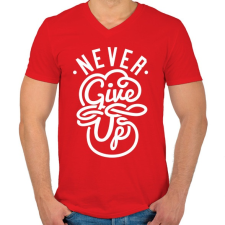 PRINTFASHION Ne add fel - Férfi V-nyakú póló - Piros férfi póló