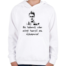 PRINTFASHION ne bámulj rám - Gyerek kapucnis pulóver - Fehér gyerek pulóver, kardigán