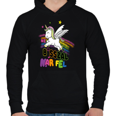 PRINTFASHION Ne basszál már fel! - Férfi kapucnis pulóver - Fekete