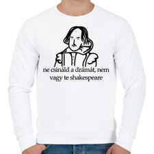PRINTFASHION ne csináld a drámát, nem vagy te shakespeare - Férfi pulóver - Fehér férfi pulóver, kardigán