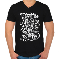 PRINTFASHION Ne félj! - Férfi V-nyakú póló - Fekete