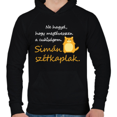 PRINTFASHION Ne hagy, hogy megtévesszen a cukiságom. Simán szétkaplak. Cica - Férfi kapucnis pulóver - Fekete