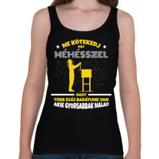PRINTFASHION Ne kötekedj egy méhésszel - Női atléta - Fekete