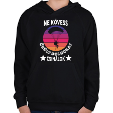PRINTFASHION Ne kövess - Gyerek kapucnis pulóver - Fekete gyerek pulóver, kardigán