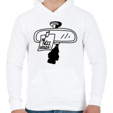 PRINTFASHION Ne nézz vissza - Férfi kapucnis pulóver - Fehér