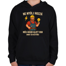 PRINTFASHION ne nyúlhozzá - Gyerek kapucnis pulóver - Fekete gyerek pulóver, kardigán